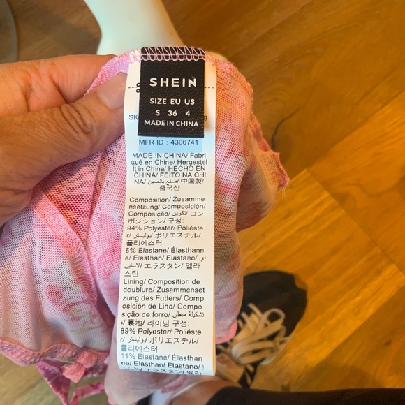 NWOT SHEIN Pink Camisole Top With Ruffles and Adjustable Straps - Picture 4 of 6